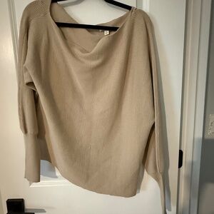 Cato Sedona Feather Gray Off the Shoulder Woman's Sweater Sz Large